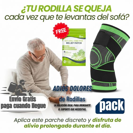 Rodillera de Compresión Premium FlexiKnee™ — Soporte real para tu día a día (con parches de regalo)