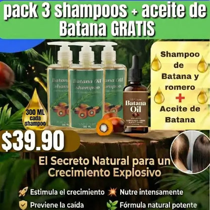 BatanaBoost™ |Pack 3 Shampoo Batana(300ml c/u) + Aceite GRATIS