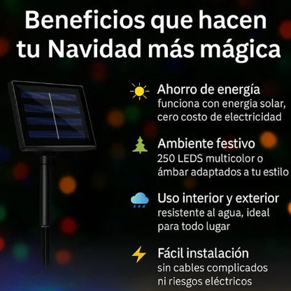 Luces solares Navideñas 12 metros