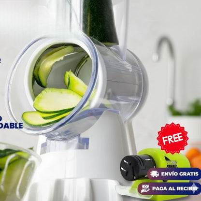 RallaPro™ Rallador Giratorio 3en1 con Afilador Incluido