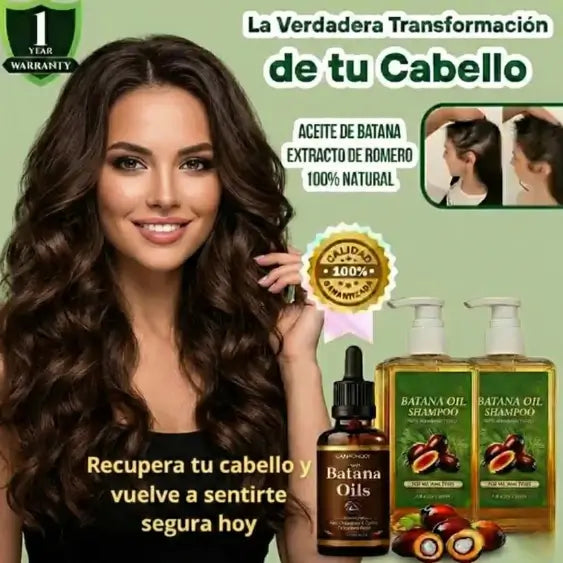 BatanaBoost™ |Pack x2 Shampoo Batana y Romero (300ml c/u) + Aceite GRATIS