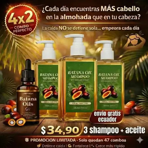 BatanaBoost™ |Pack 3 Shampoo  + Aceite de BATANA GRATIS