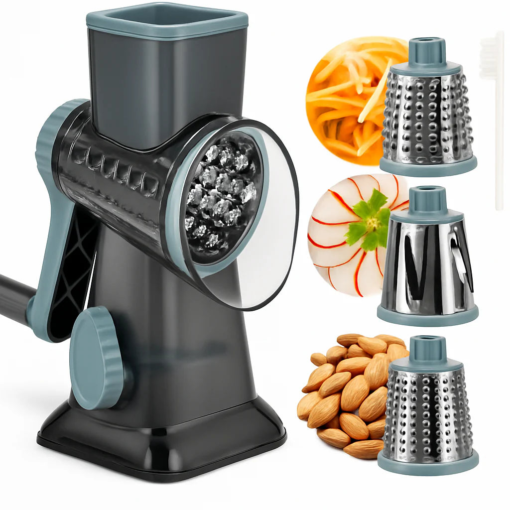 RallaPro™ Rallador Giratorio 3en1 con Afilador Incluido