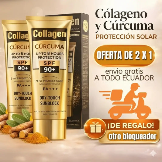 SOLÁREX™ – Protector Solar SPF +90 con Cúrcuma y Colágeno Paga 1 Lleva 2
