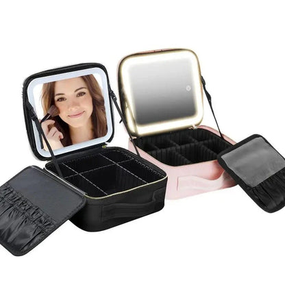 Cosmetiquera Profesional LumiGlam™ con Espejo LED